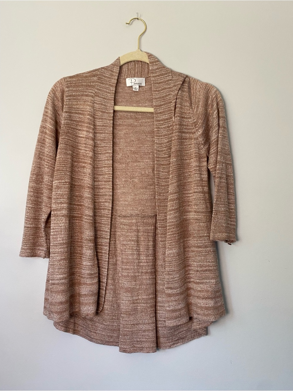 Ponsesa Textured Open Front linen blend Cardigan – Size S